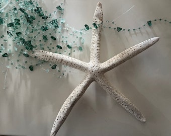 Beach Decor Teal Beaded Starfish Garland - Blue/Green Beaded Garland - Coastal Home Decor - Beach Decor - Christmas Garland - Wedding Decor