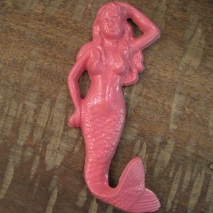 Beach Decor Pink Mermaid Wall Hook - Mermaid Decor - Wall hook - Coastal home decor - Beach