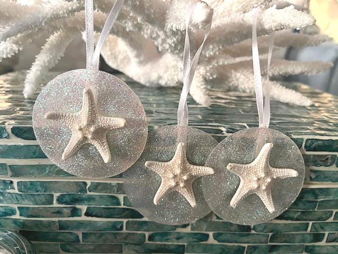 Capiz Shell Knobby Starfish Ornament (1) - Seashell Christmas Ornament ...