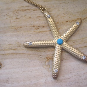 Starfish Necklace - Gold Starfish Necklace - Beach Wedding Necklace - Beach Wedding - Wedding Jewelry