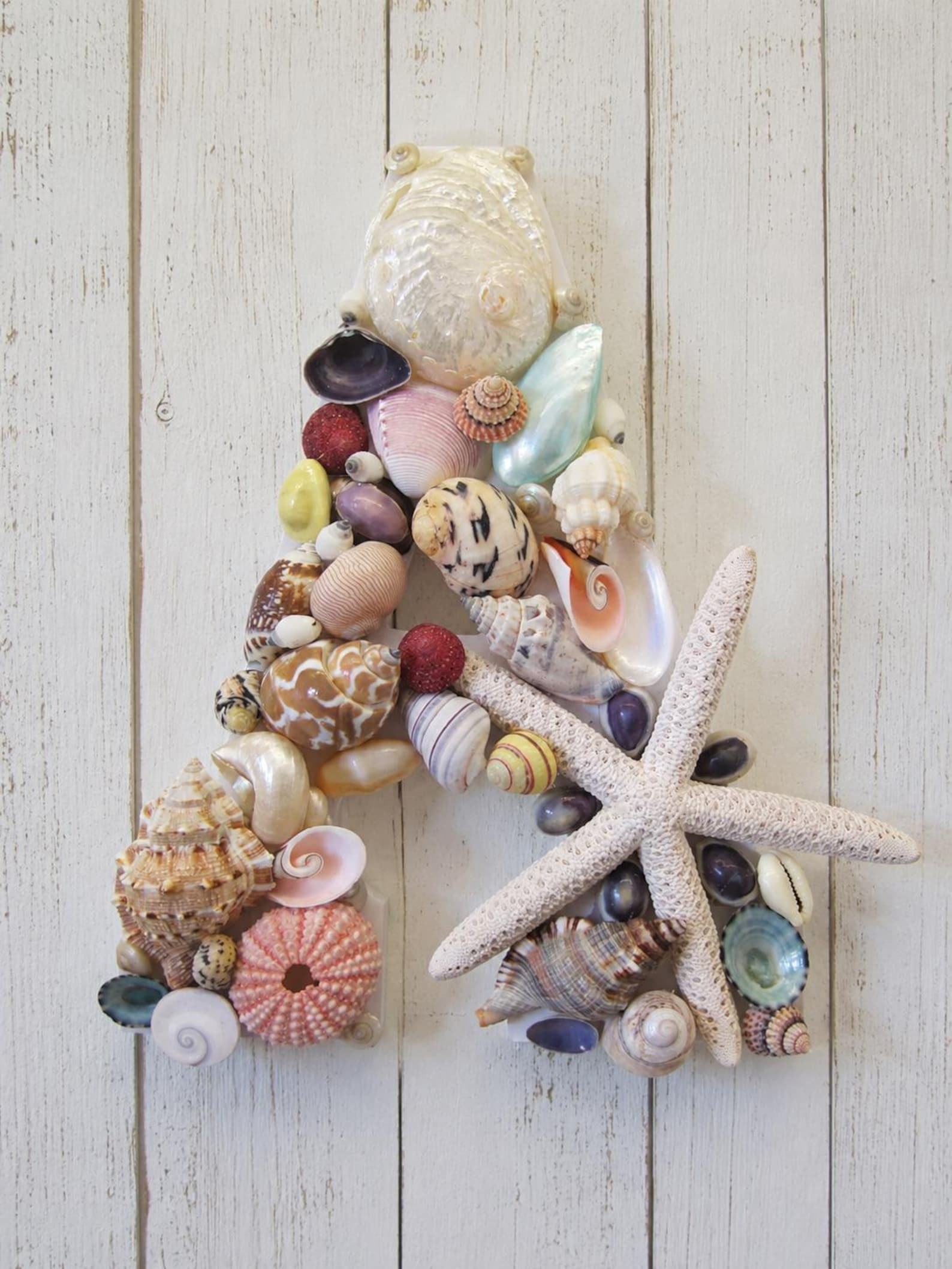 Beach Decor Shell Letter A - Colorful Shell Letters - Shell Initial ...