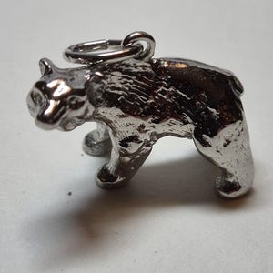 Colgante vintage de plata de ley 925 firmado "EJ", con forma de oso polar/grizzly, en 3D, peso de 5,2 g.