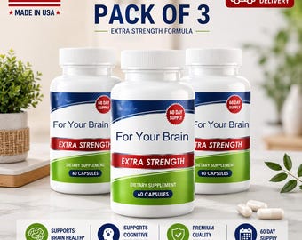 Extra Strength Brain Wellness Supplement 60 Capsules Pack of 3