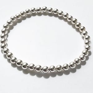 Sterling silver beaded bracelet; silver beaded bracelet