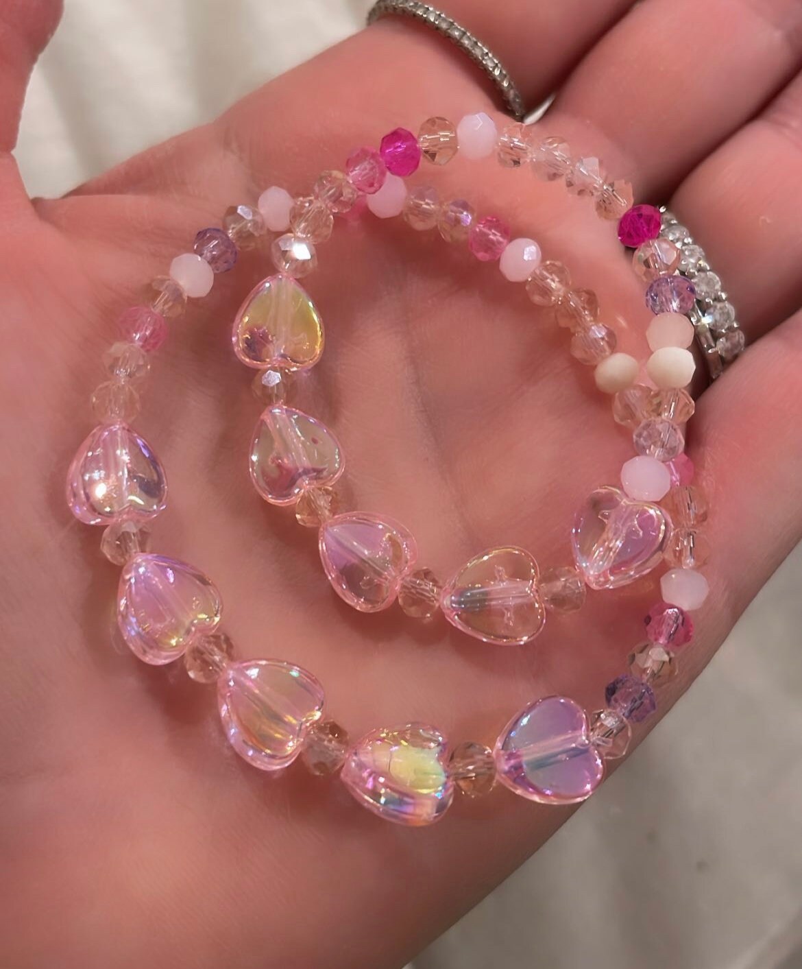 Lucky Pink Beaded bracelets; Pink Beaded Bracelets