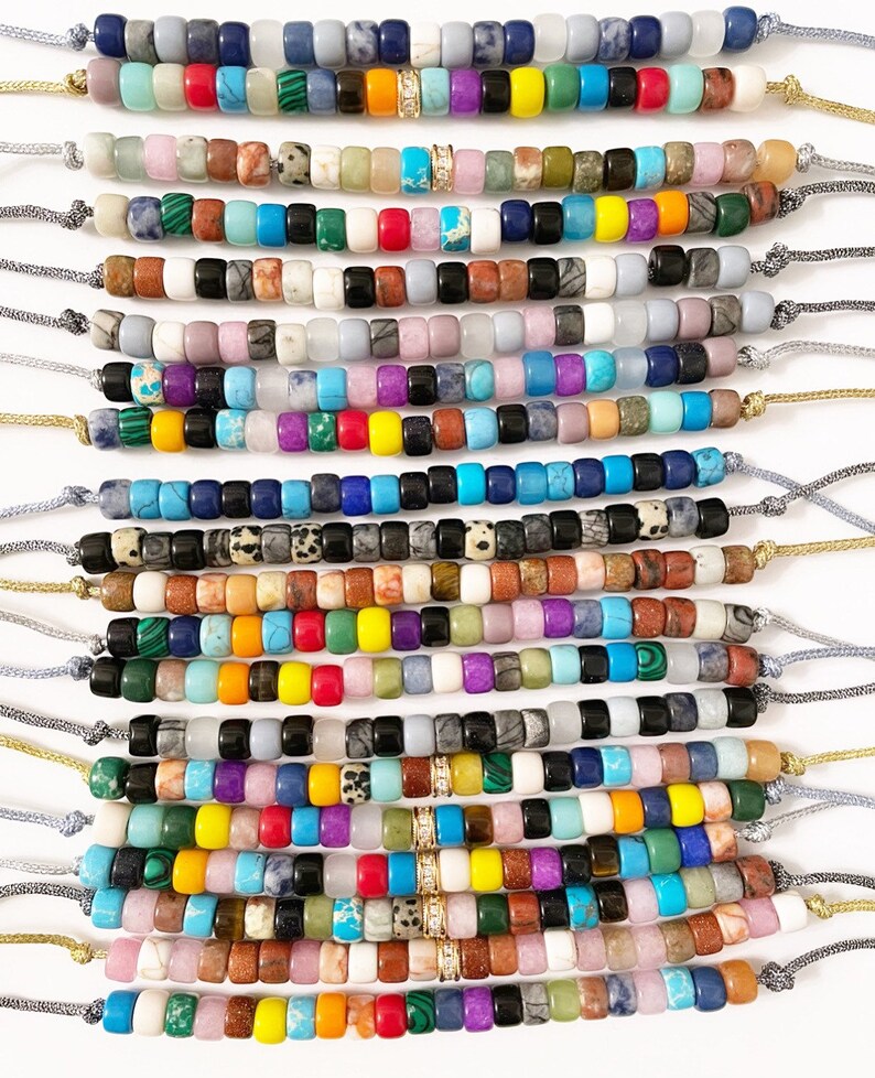 Gemstone forte beads gemstone beaded bracelet colorful | Etsy