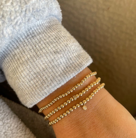 18k gold 2024 bead bracelet