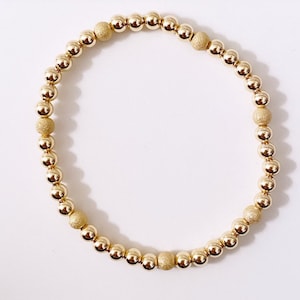 14k gold filled beaded bracelet; gold beaded bracelet