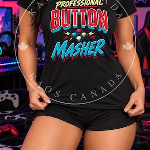 Professional Button Masher T-Shirt | Retro Arcade Gamer Tee, Gaming Shirt