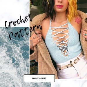 Crochet Pattern Lace-Up Bodysuit // Sizes: XS;S;M;L