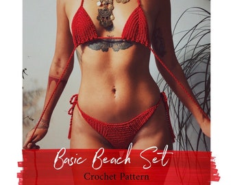Basic Beach Bikini Crochet Pattern – Sizes XS to L PDF