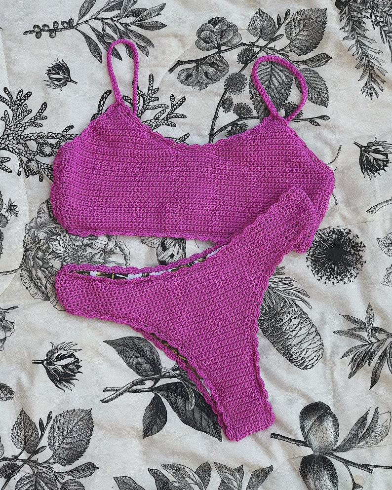 Pattern Bundle Blue Sky bikini set Magenta high hip and basic top set image 7