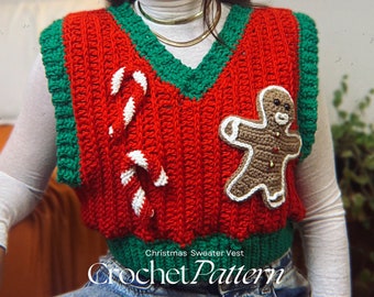 Christmas Sweater Vest - Crochet Pattern