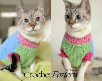 Pet Sweater - Crochet Pattern - ALL SIZES