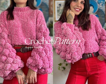 BUBBLE SWEATER- Crochet pattern - All Sizes