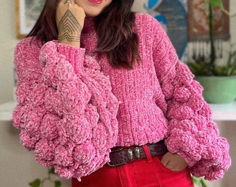 unique Sweater Crochet Pattern – Puff Sleeve