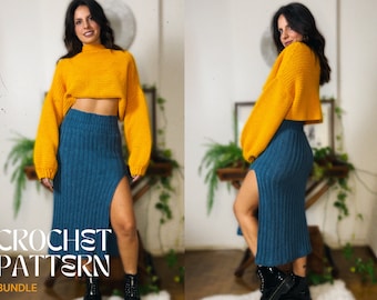 Crochet Bundle – Midi Skirt & Cropped Sweater Patterns PDF