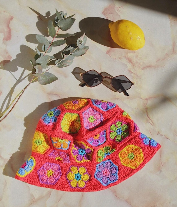 NWT Anthropologie Granny Square Crochet Bucket Hat Granny-Square-Bucket-Hat-2-1-  main image 3