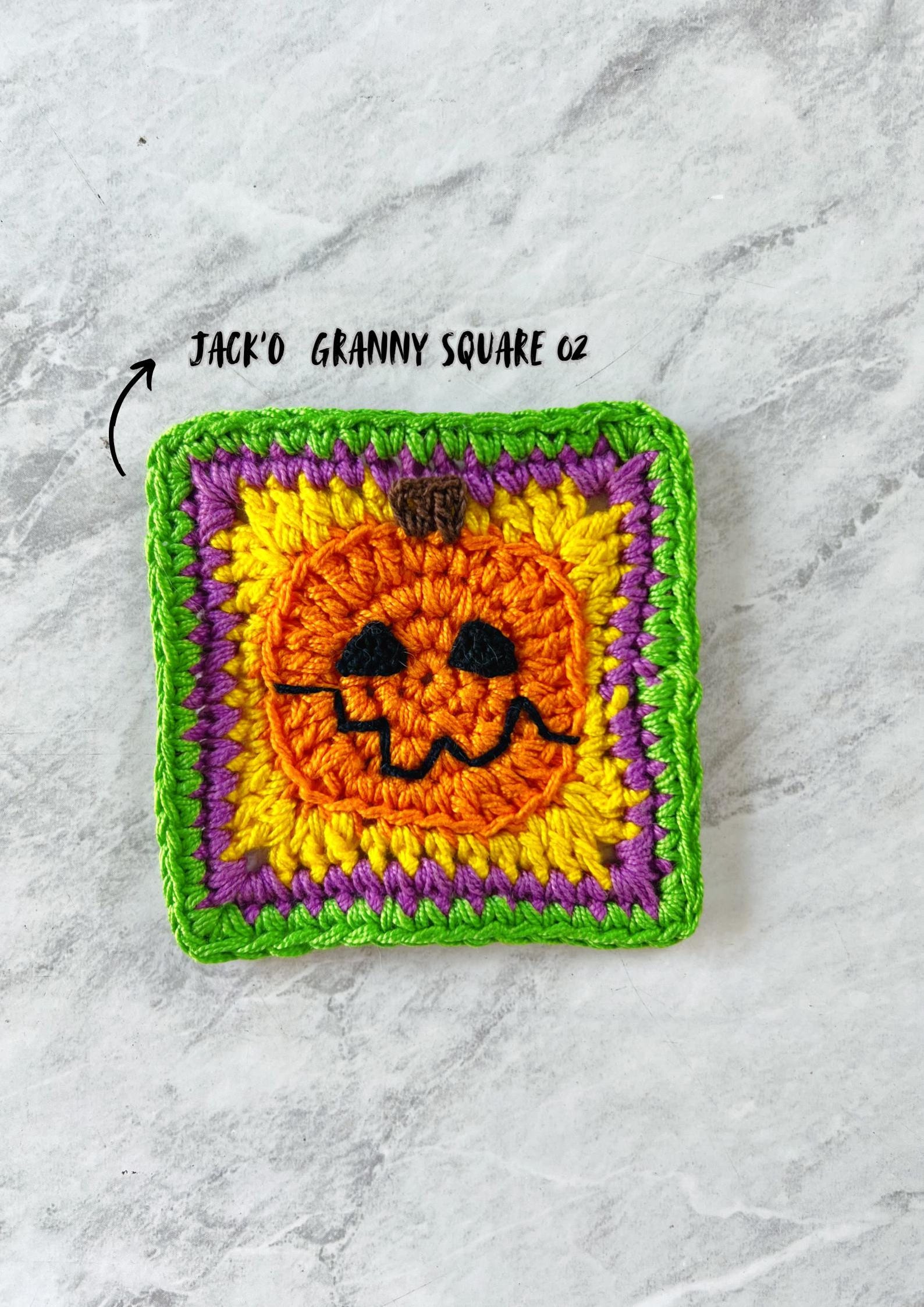 Halloween Granny Squares & Motifs Crochet Pattern – Cat, Pumpkin ...