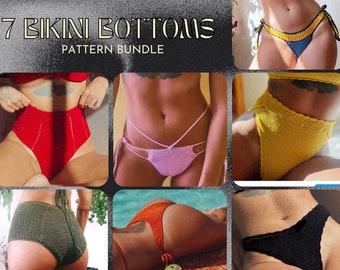 7 crochet  patterns for bikini BOTTOMS // sizes: S,M,L