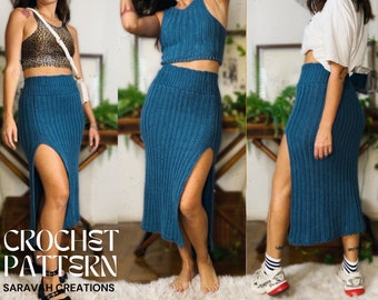 Midi Skirt - Crochet pattern - ALL SIZES