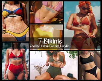 7 crochet  patterns for bikini sets // sizes: S,M,L