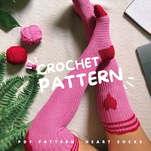 HEART SOCKS - PDF Crochet pattern