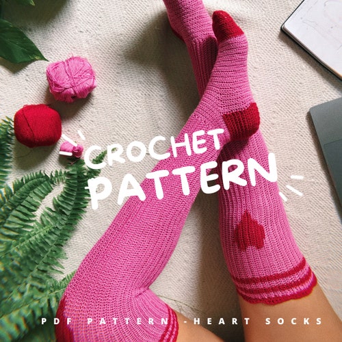 HEART SOCKS - PDF Crochet pattern