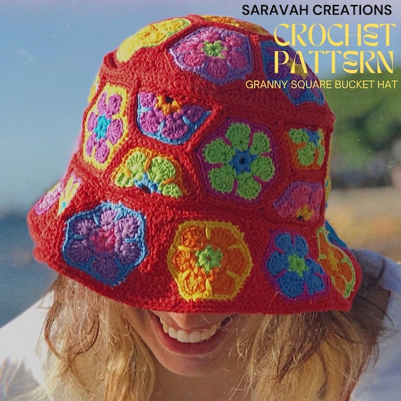 Granny Square Bucket Hat - Crochet Pattern - Etsy display picture 3