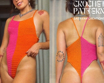High Cut Bodysuit Crochet Pattern – Sizes S to XL PDF