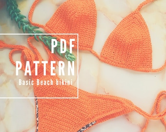 Größen: XS;S;M;L // Häkelanleitung für ""Basic Beach Bikini"""