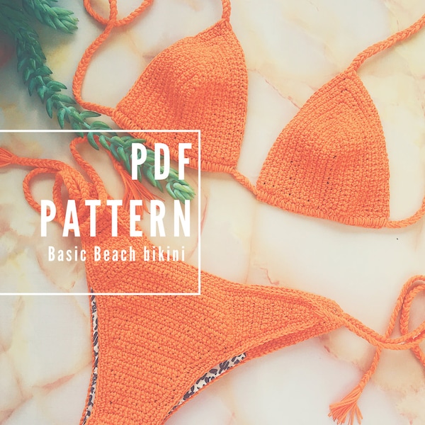 Basic Beach Bikini Crochet Pattern – Sizes XS to L PDF