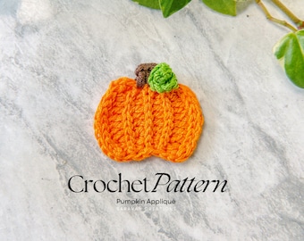 Crochet Pumpkin Applique Pattern – Halloween Decor (PDF Pattern)