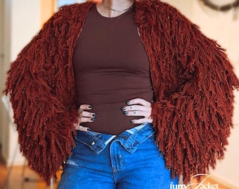 Crochet  Cardigan - shaggy Pattern- Crochet Coat / easy beginner friendly