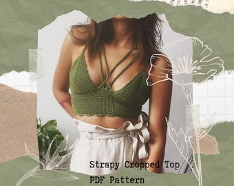 Crossed Bralette Crochet Pattern – XS to L PDF Top