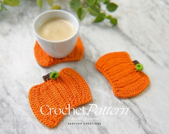 Pumpkin Coaster - crochet pattern