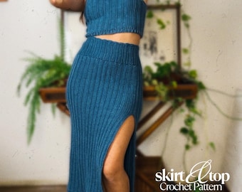 Crochet Midi Skirt & Crop Top Pattern – Set (PDF Pattern)