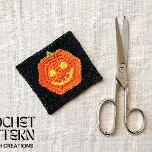 Granny Square Crochet Pattern - Jack O Lantern