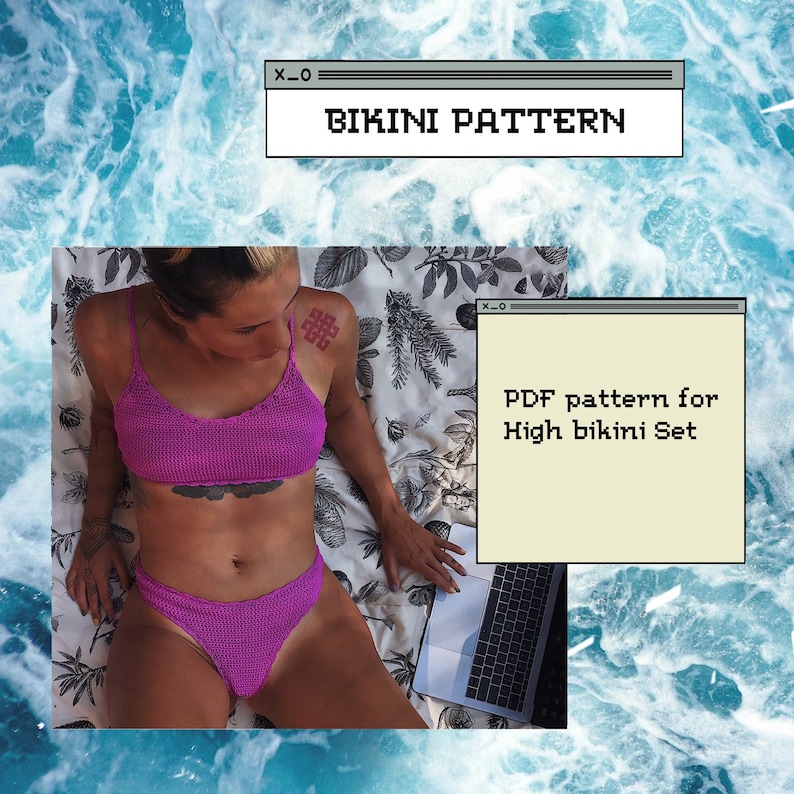 crochet bikini patterns//Sizes XS S M L // 5 Patterns image 3