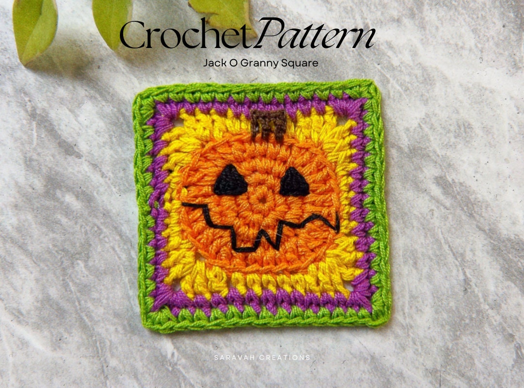 JACK O GRANNY SQUARE - Crochet Pattern - Etsy