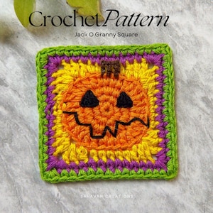 Patrón de crochet CUADRADO JACK O Grandma