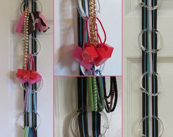 Hanging Hairtie & Baby Headband Organizer with Elastic