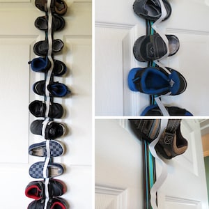 Hanging Toddler Shoe Organizer with Elastic - Store 7 pairs of shoes