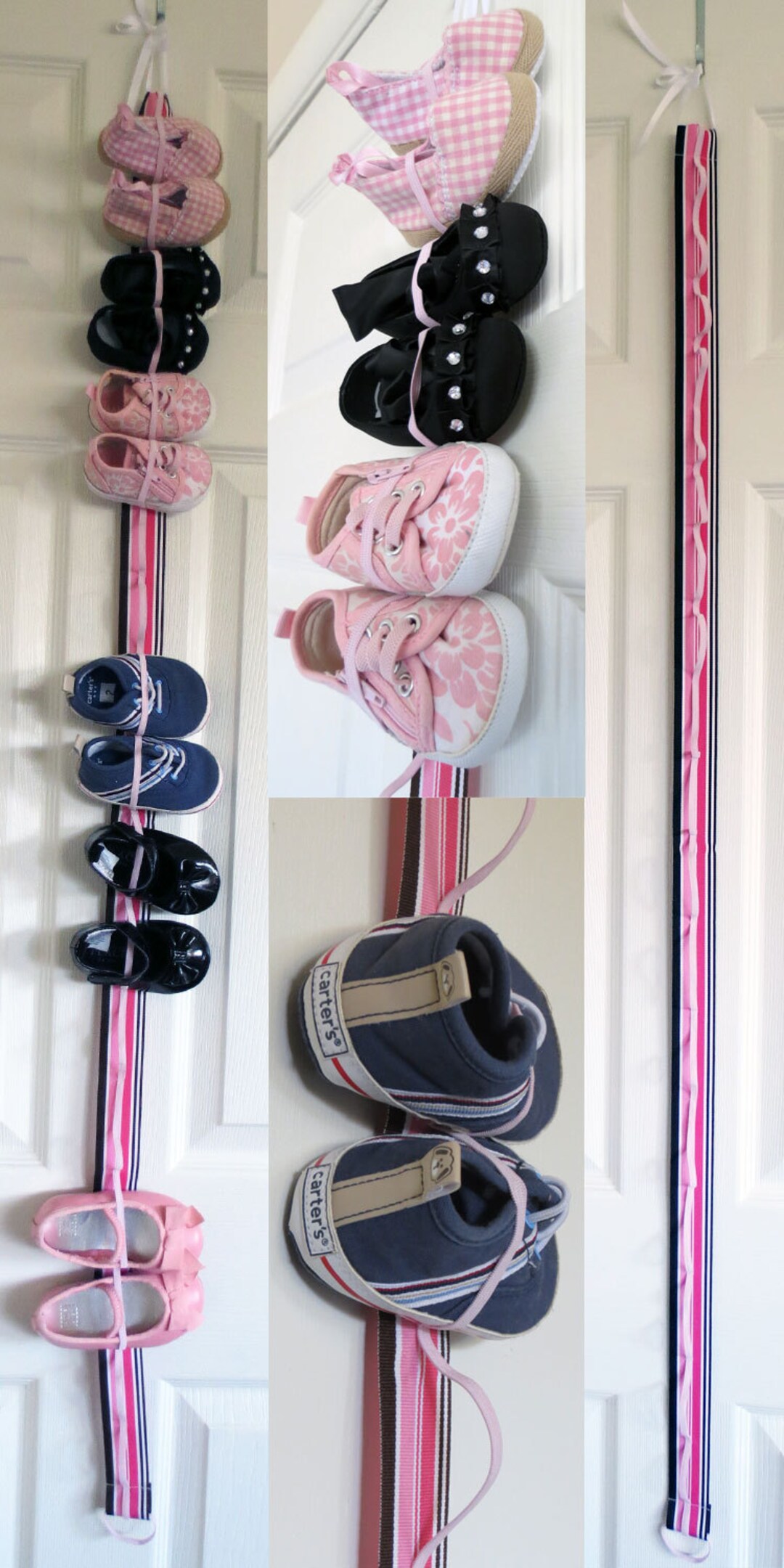 Hanging Baby Shoe Organizer With Elastic Store 9 Pairs of Crib Shoes Etsy