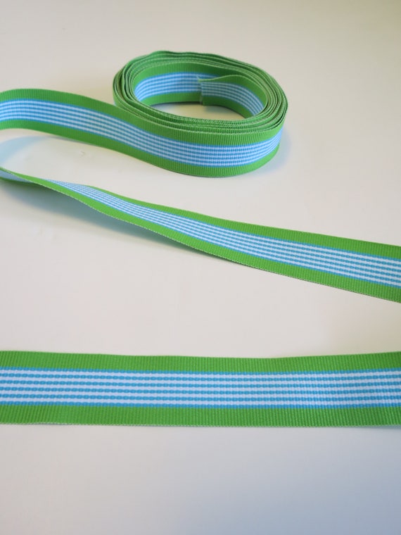 Rainbow Stripe Ribbon in primary colors on1.5 white grosgrain