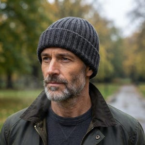 Men's Crochet Beanie Pattern Ribbed Winter Hat Adult Winter Crochet Pattern Men's Ribbed Beani Handmade Winter Accessory