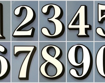 3 x White Transom or Fanlight House Numbers