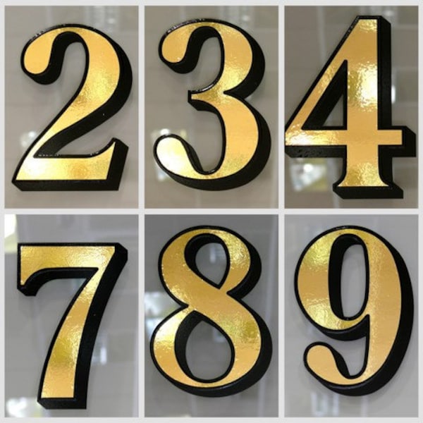 1 x Gold Transom or Fanlight House Number