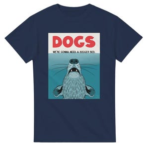 Dogs - we&#39;re gonna need a bigger bed - Fun design on a Heavyweight Unisex Crewneck T-shirt | Prints and posts locally.