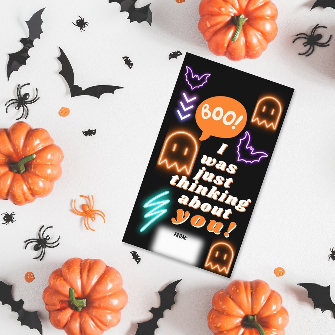 Halloween Gift Tag Printable • Boo Bag Card • Glowing Ghost Treat Bag ...